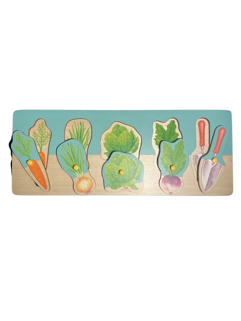 Lovevery Community Garden Wooden Peg Puzzle Montessori Toddler Toy Farm Veggies